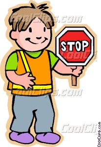 Boy Crossing Guard With Stop