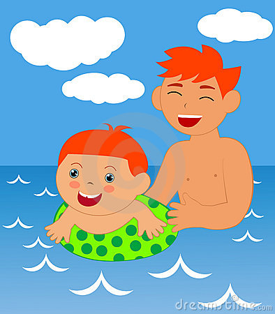 Boy Learning To Swim Royalty Free Stock Images   Image  13044829