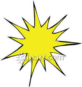 Bright Yellow Star Burst Royalty Free Clipart Picture