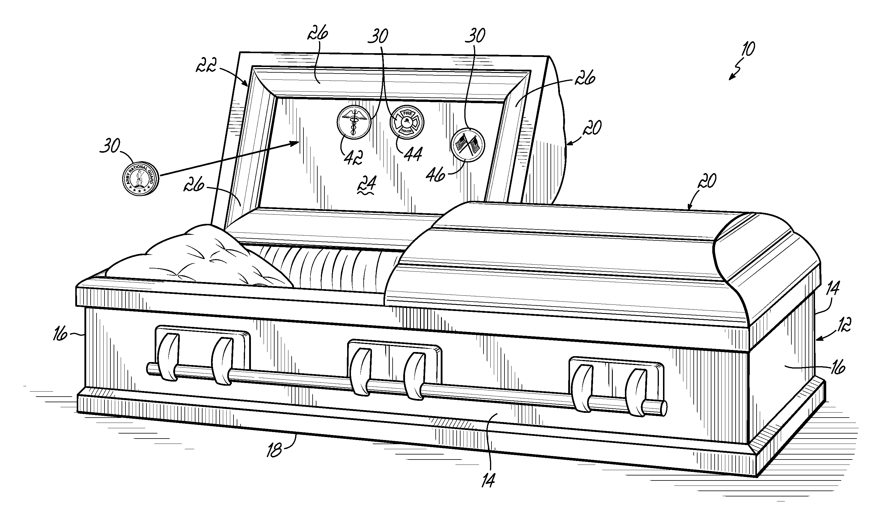 Casket Drawing Patent Us20130074299   Casket