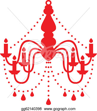     Chandelier Red Silhouette Isolated On White  Clipart Drawing