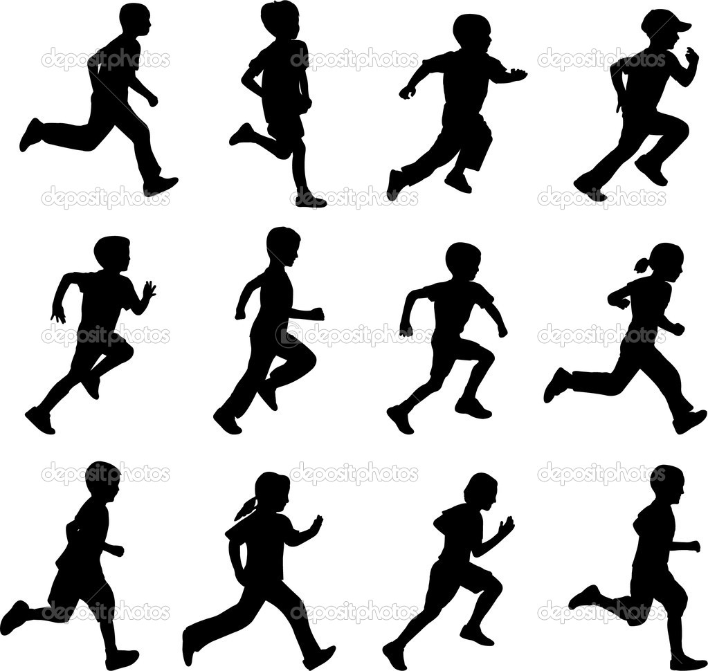 Children Running   Stock Vector   Nebojsa78  3119217