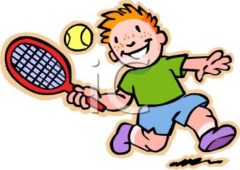 Clip Art  Boy Playing Tennis