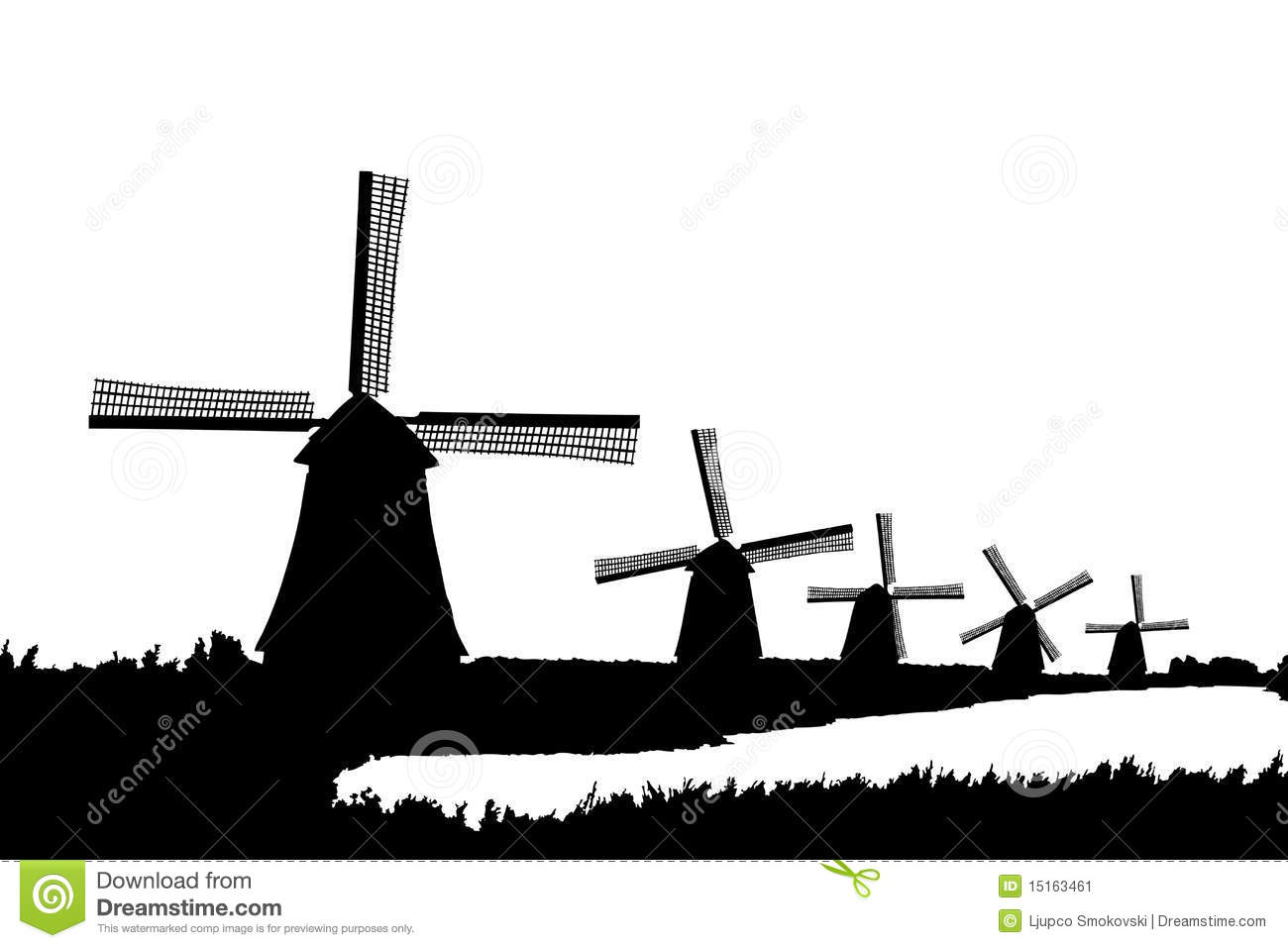 Displaying 19  Images For   Dutch Windmill Clipart Black White   