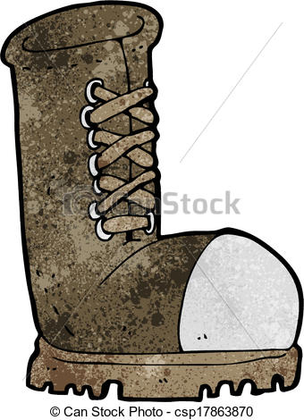 Illustration Of Cartoon Old Work Boot Csp17863870   Search Clipart