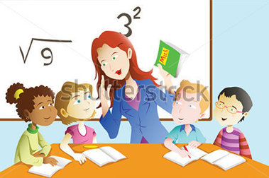 Kids Studying Math In Classroom With Teacher Stock Vector   Clipart Me