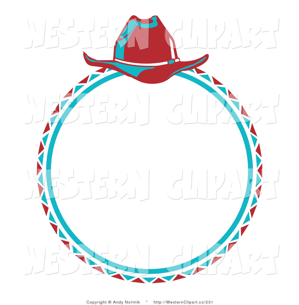 Larger Preview  Vector Western Clip Art Of A Blue Cowboy Lasso And A