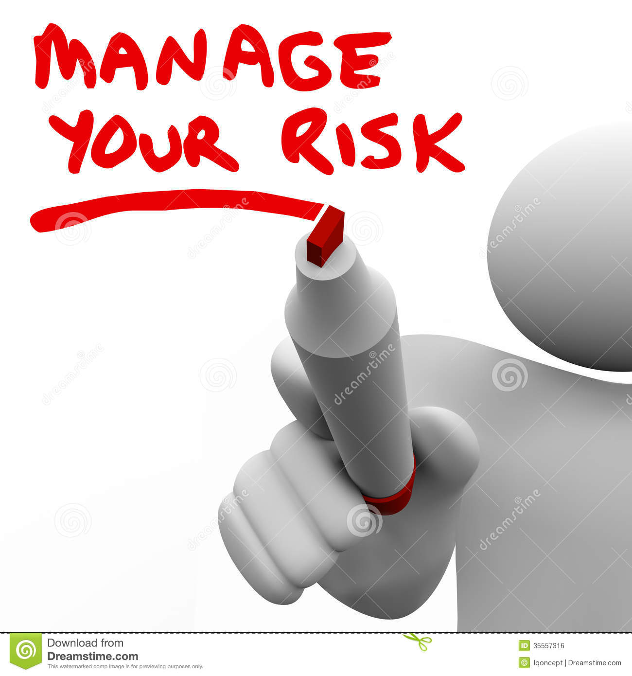 Manage Your Risks Words Written By A Manager Or Other Person To
