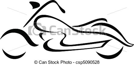 Motorcycle Silhouette For Emblem  Vector Format 