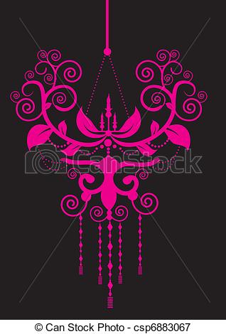Of Pink Chandelier   Chandelier Csp6883067   Search Clipart    