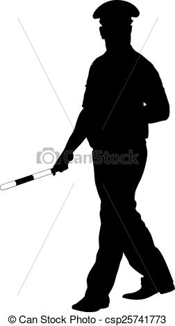 Of Police Officer With A Rod On White    Csp25741773   Search Clipart