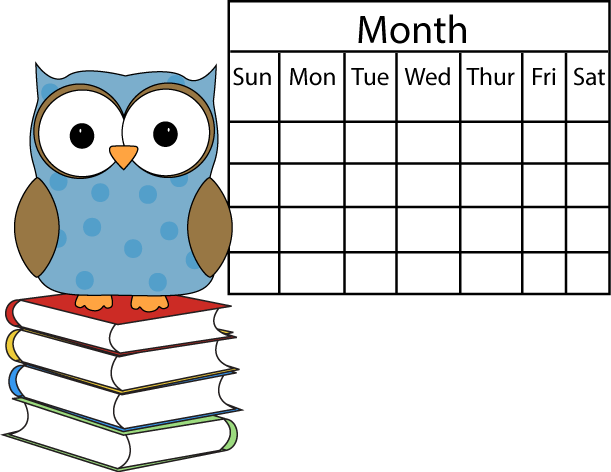 Polka Dot Owl With Calendar Clip Art   Polka Dot Owl With Calendar