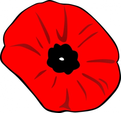 Red Outline For Drawing Flower Cartoon Template Free Day Remembrance