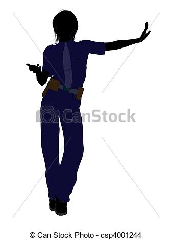 Stock Illustration Female Police Officer Art Silhouette Clipart