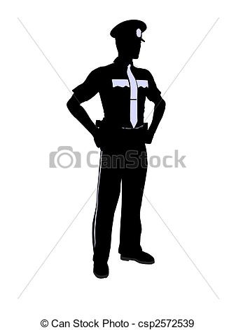 Stock Illustration   Male Police Officer Illustration Silhouette