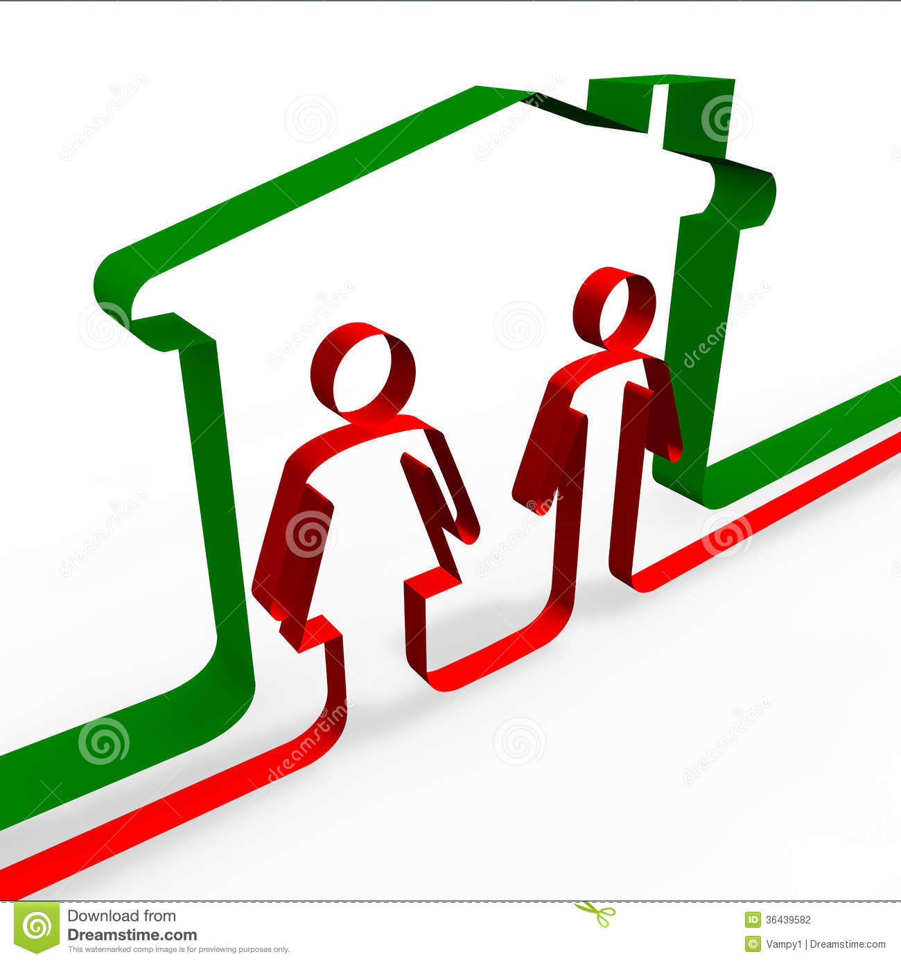Symbol Of Man And Woman Made With A Ribbon  Family Home Sales Tax