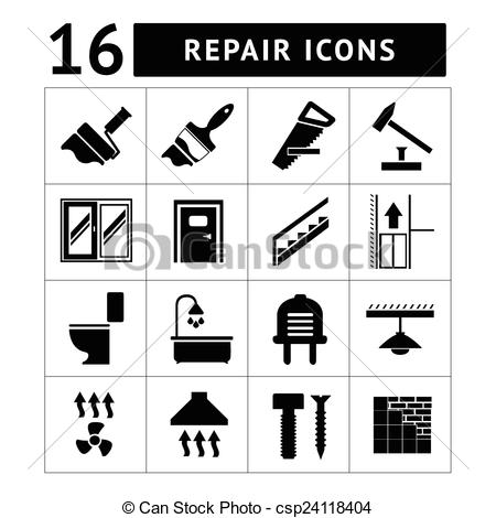 Vector   Set Icons Repair And Building   Stock Illustration Royalty