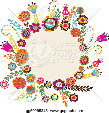 Art   Greeting Card With Flowers  Clipart Drawing Gg60295345   Gograph