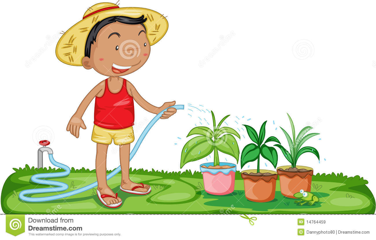 Boy Watering Plants Royalty Free Stock Images   Image  14764459