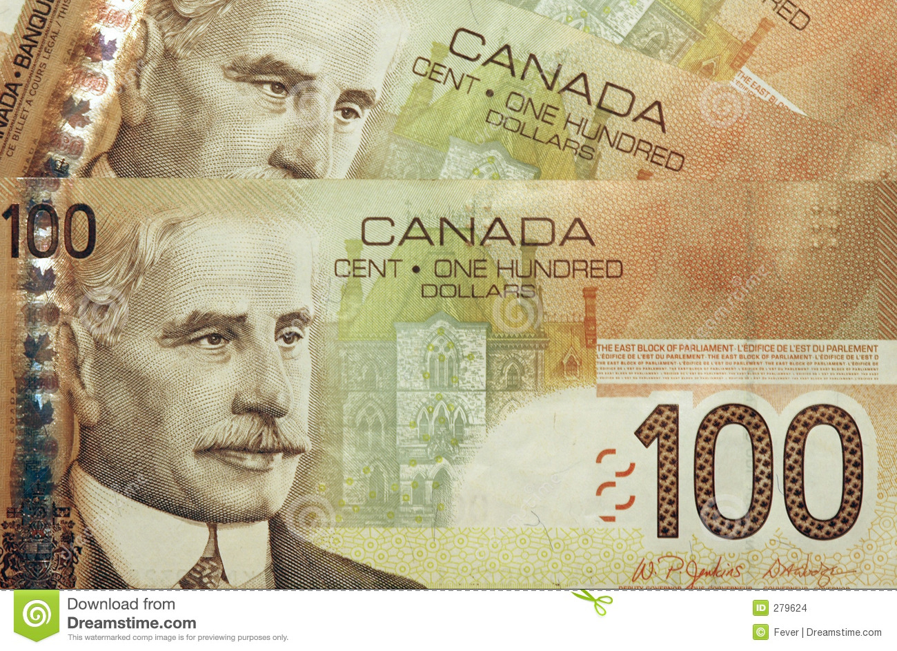 Canadian 100 Dollar Bills Stock Images   Image  279624