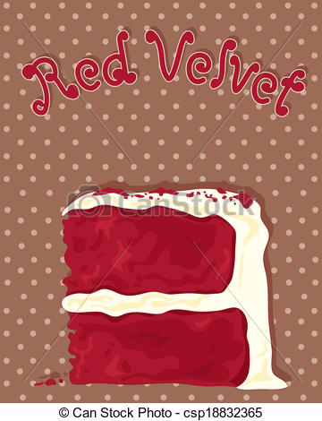 Clip Art Vector Of Red Velvet Cake   An Illustration Of A Delicious