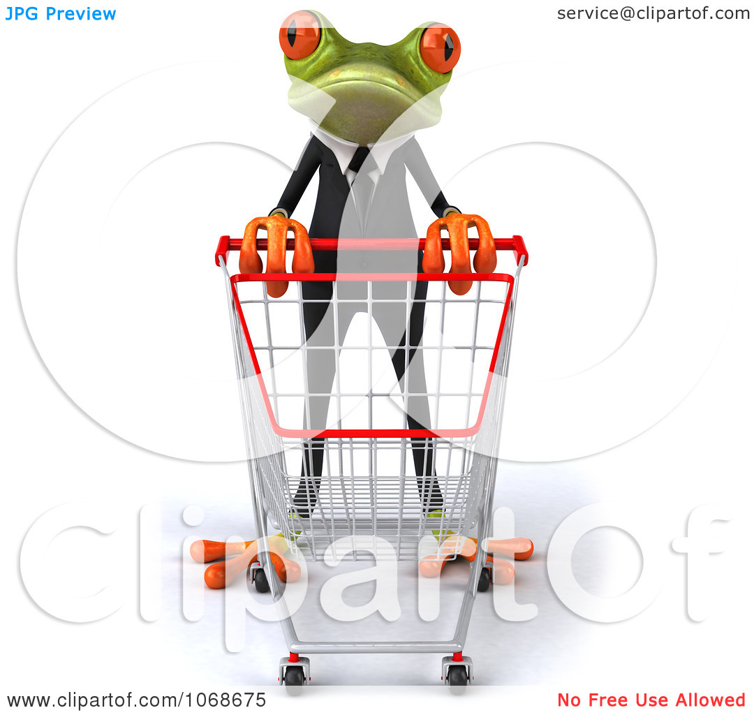 Clipart 3d Springer Frog Shopping In A Tux 1   Royalty Free Cgi