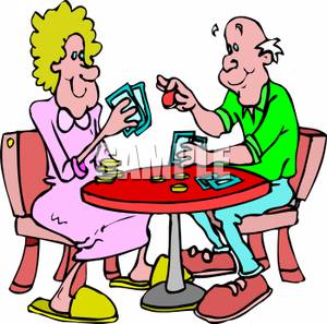 Couple Gambling   Royalty Free Clipart Picture