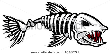 Fish Skeleton Stock Vector Illustration 95480791   Shutterstock