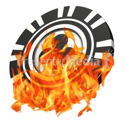 Gambling Poker Chip On Fire   Sports And Recreation   Great Clipart
