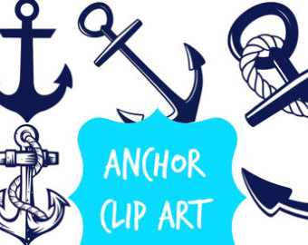 Instant Download Digital Clip Art   7 High Resolution Anchor Clip Art    