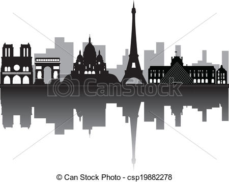 Paris Skyline France With Tower And Other Monuments