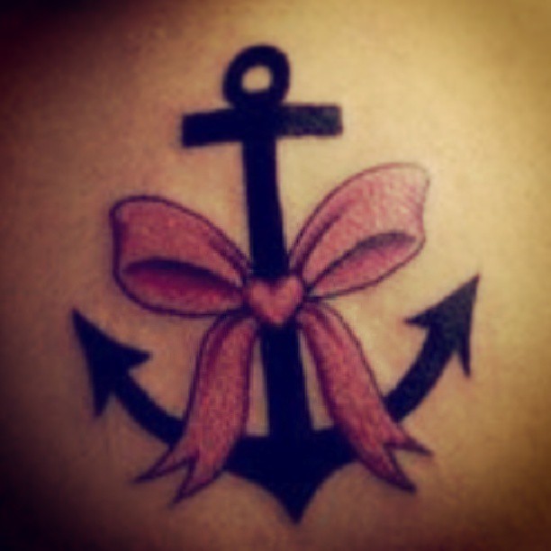 Pink Anchor With Bow Tattoo Source Http Quoteko Com Pink Bow Anchor
