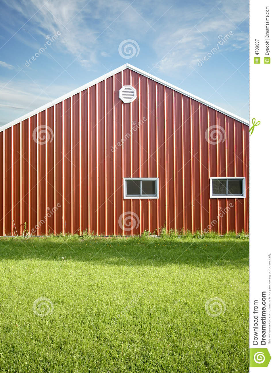 Red Barn With Blue Sky And Gre Royalty Free Stock Photography   Image    