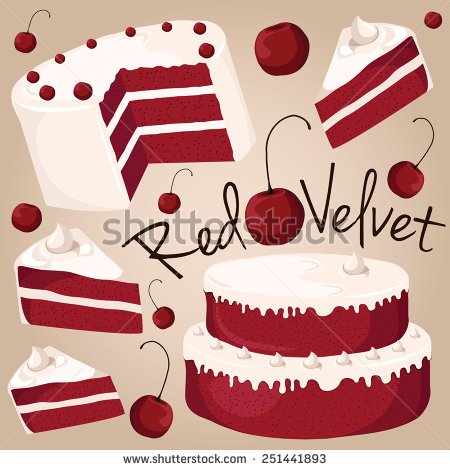 Red Velvet Cake With A Red Color   Stock Photo