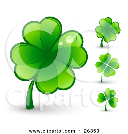 Royalty Free  Rf  Clipart Illustration Of A Four Leaf Clover And