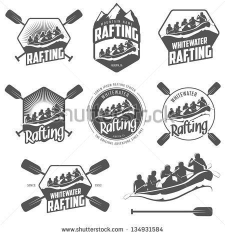 Vector Images Illustrations And Cliparts  Set Of Vintage Whitewater