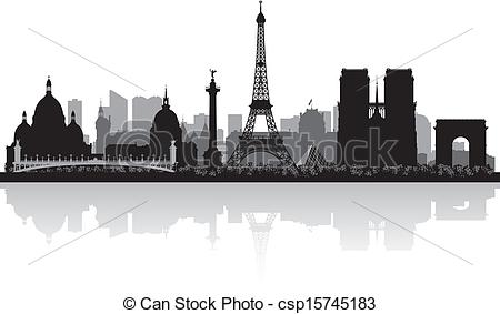 Vector Of Paris France City Skyline Silhouette   Paris France City
