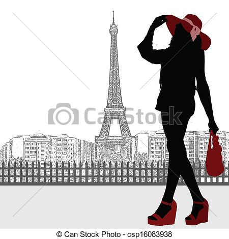 Vectors Of Woman Silhouette And Paris Skyline Poster   Pretty Woman