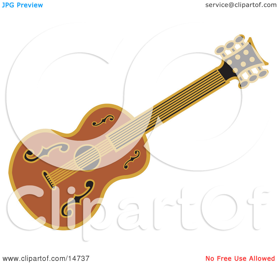 Western Guitar Over A White Background Clipart Illustration By Andy