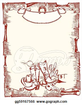Wild Western Background  Vector Scroll For Text  Clipart Gg59167566