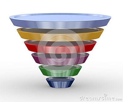 3d Illustration Of Funnel Structure Design Created With Circle Shapes