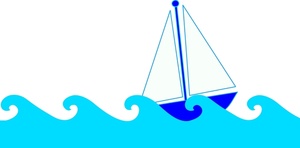 Art Image   Small Sailboat In High Seas And Large Breakers Or Waves