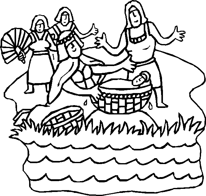 Baby Moses Clipart Baby Moses Colouring Sheets