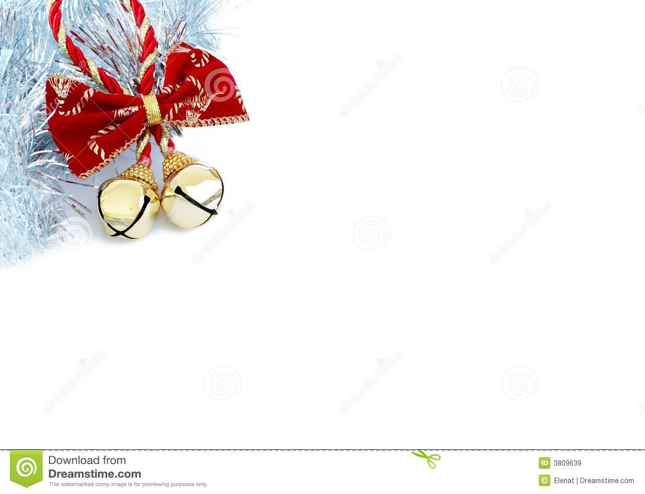 Christmas Bells With Silver Tinsel Royalty Free Stock Images   Image