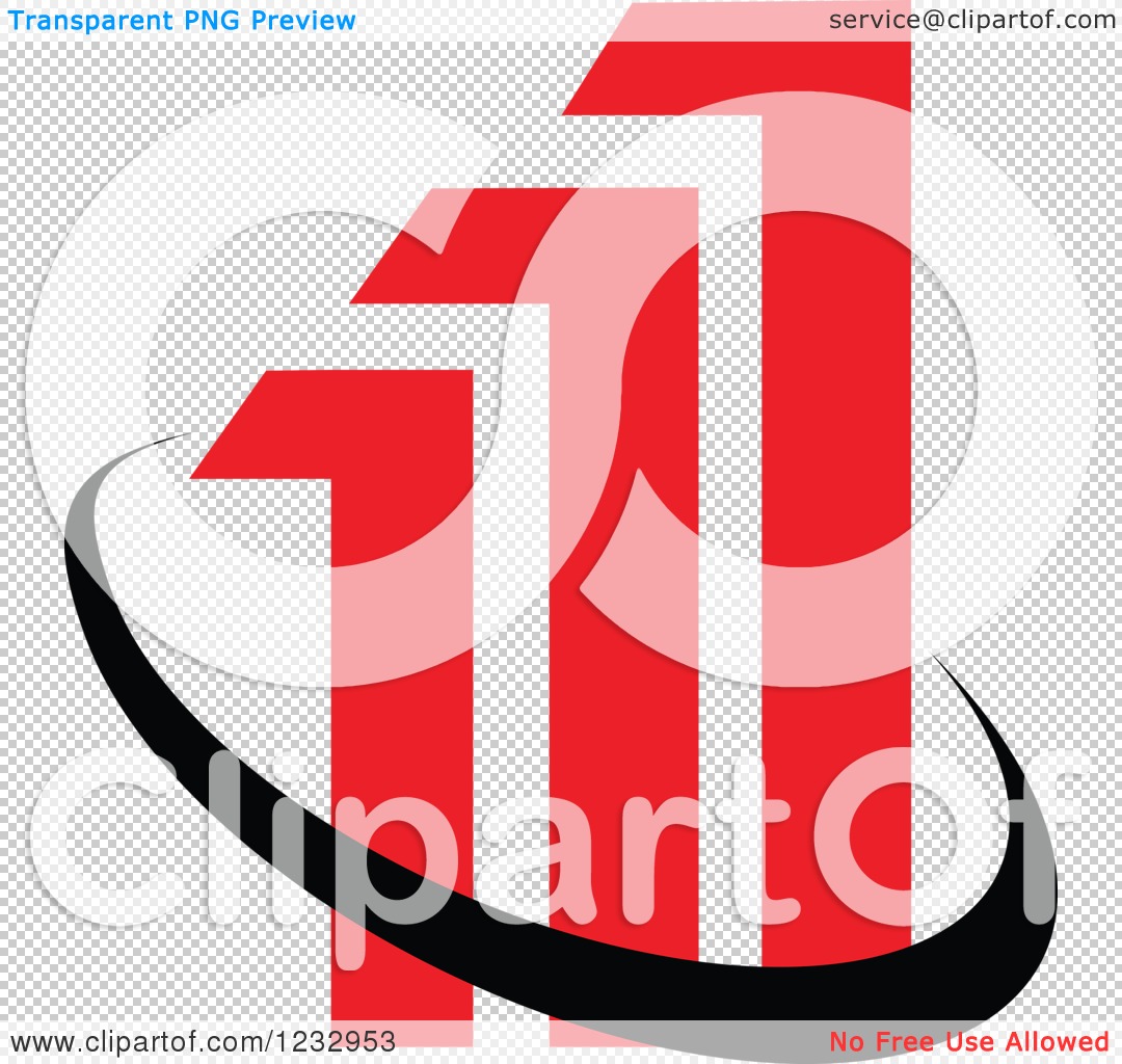 Clipart Of A Red And Black Bar Graph Logo 2   Royalty Free Vector