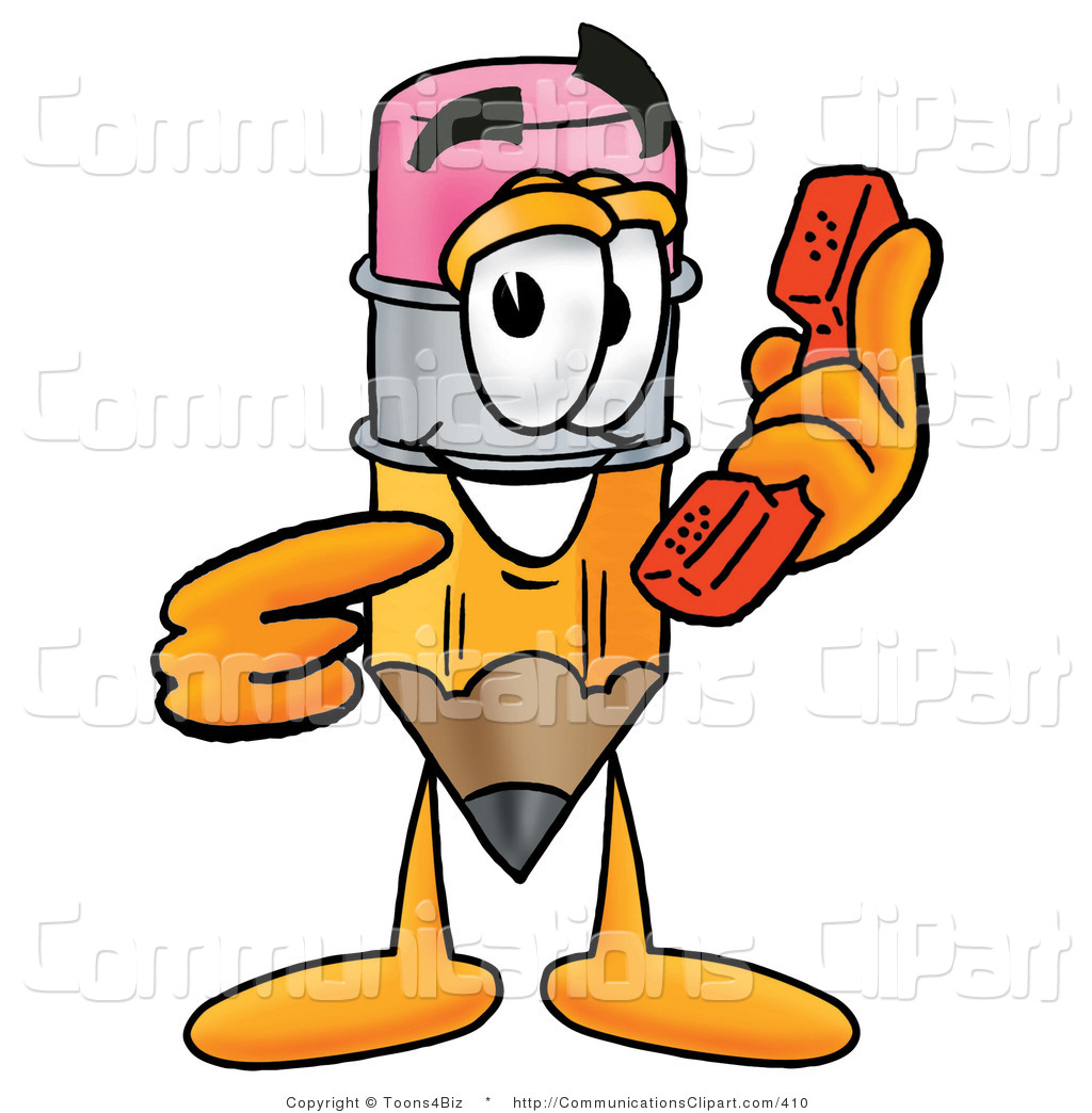 Communication Clipart Of A Yellow Pencil Mascot Cartoon Character