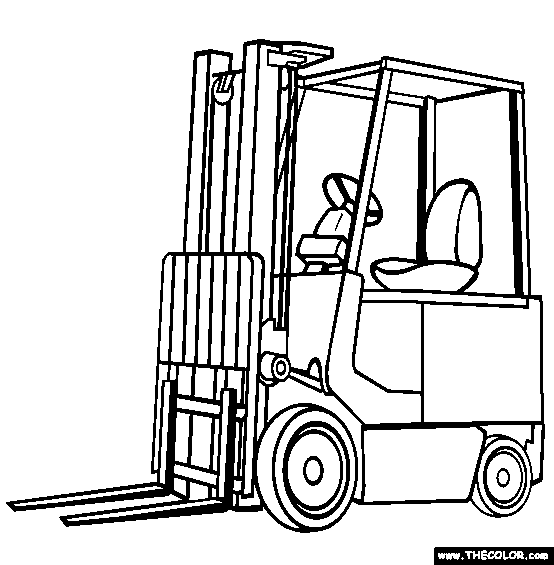 Forklift Truck Coloring Page   Free Forklift Truck Online Coloring