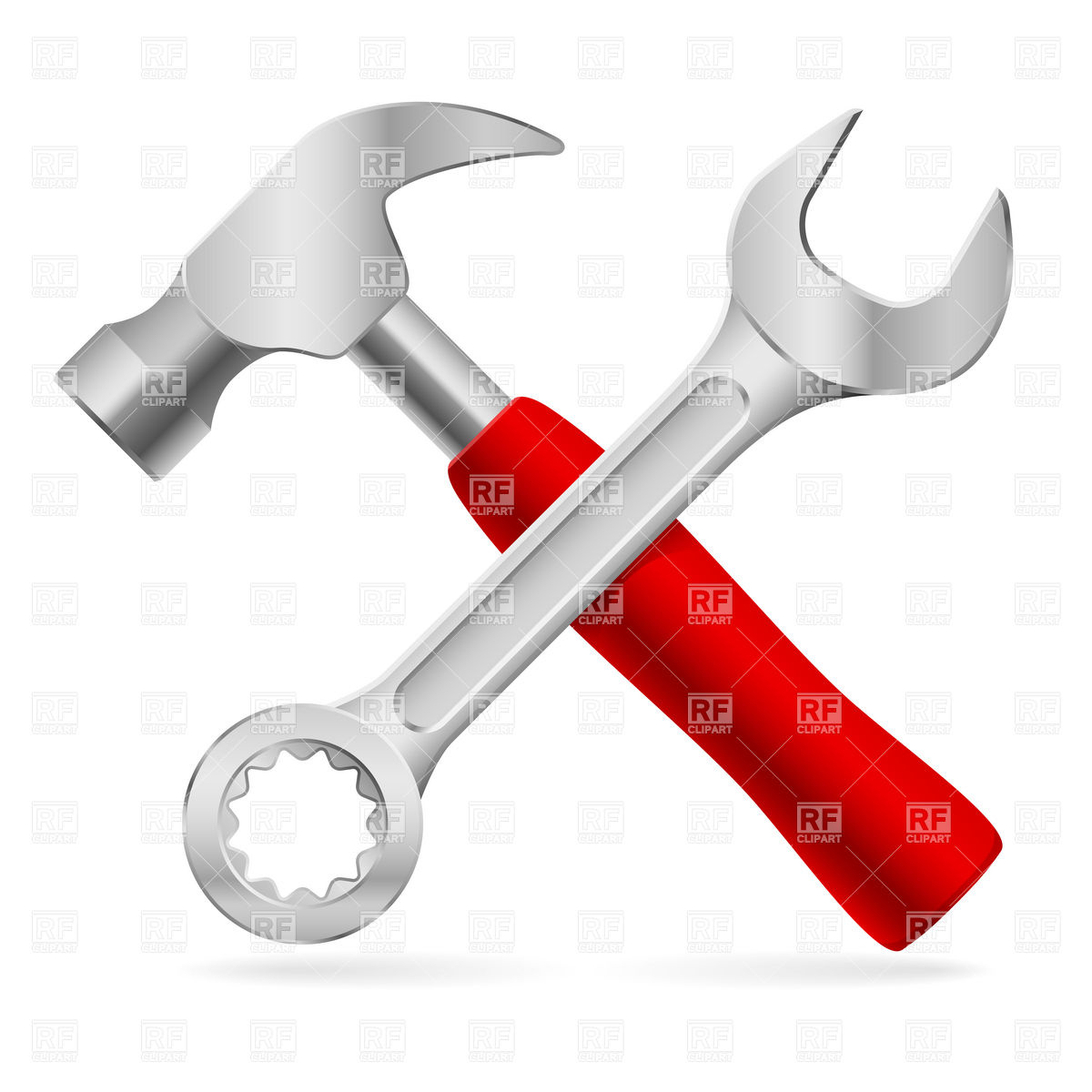     Hammer And Nut Wrench Download Royalty Free Vector Clipart  Eps