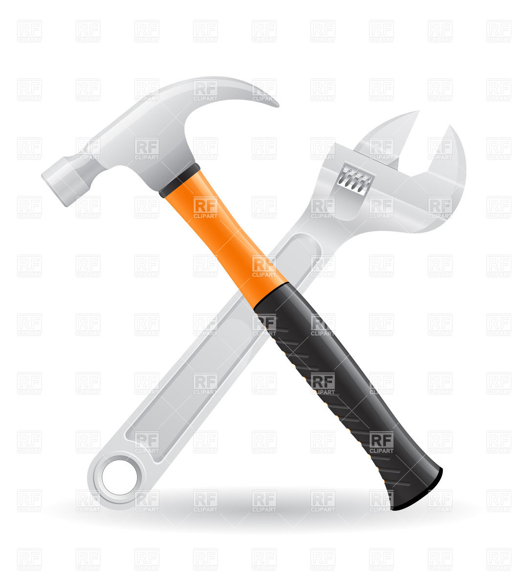     Hammer And Screw Wrench Icon Download Royalty Free Vector Clipart