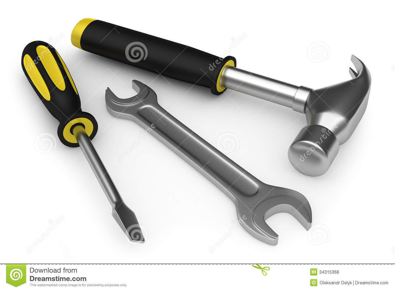 Hammer Wrench And Screwdriver Royalty Free Stock Photos   Image    